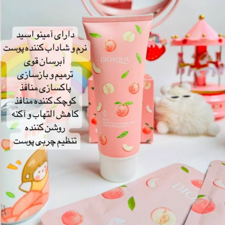 شوینده فوم صورت هلو روشن کننده پوست رطوبت رسان و نرم کننده پوست خوشبو کننده و شاداب کننده پوست صورت بدن