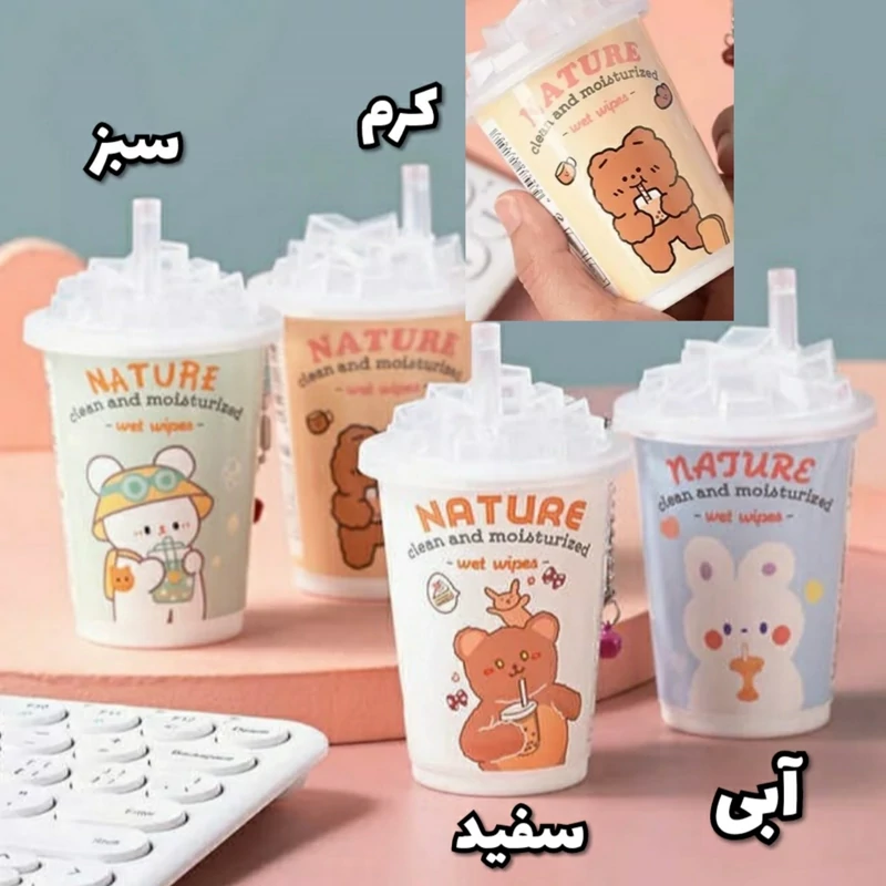 دستمال مرطوب آیسپکی بستنی پاک کننده آرایش مسافرتی فانتزی کیوت تدی خرگوشی