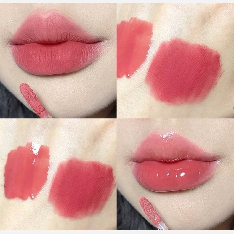 رژ لب مایع کرمی مات مخملی رژلب خیس کره ای لیپگلاس اوجینال دارای دو سر کیوت فانتزی پینترستی کیوت فانتزی