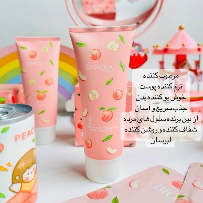 پک مراقبت پوستی 5 تکه هلو نرم کننده و خوشبو کننده صورت و بدن ضدلک ضدجوش کادو هدیه و روز مادر دختر