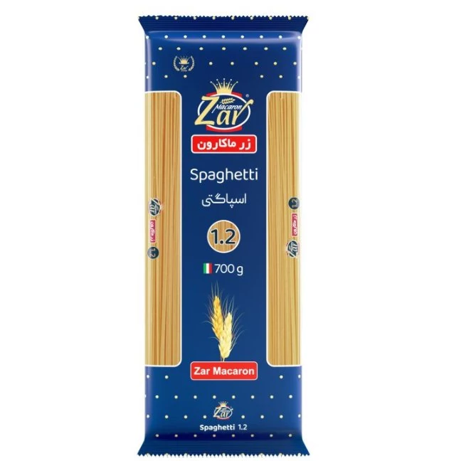 ماکارونی زر ماکارون مقدار700 گرم قطر 1.2