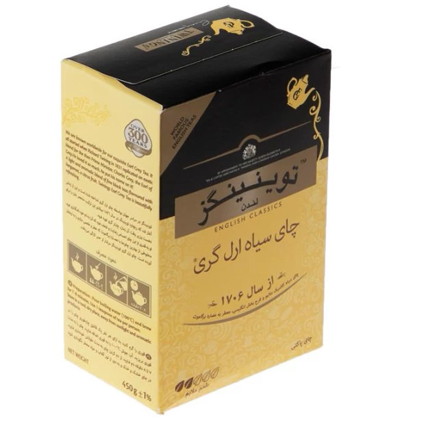 چای سیاه ارل گری توینینگز مقدار 450 گرم انگلیسی موجوده