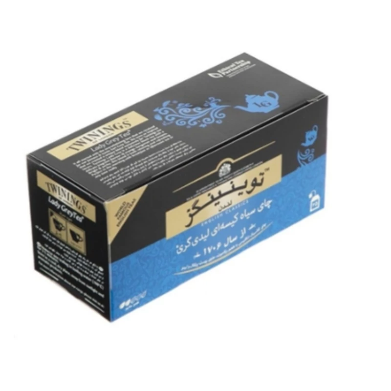 چای سیاه کیسه ای برگاموت تویینینگز لیدی گری پک 25 عددی