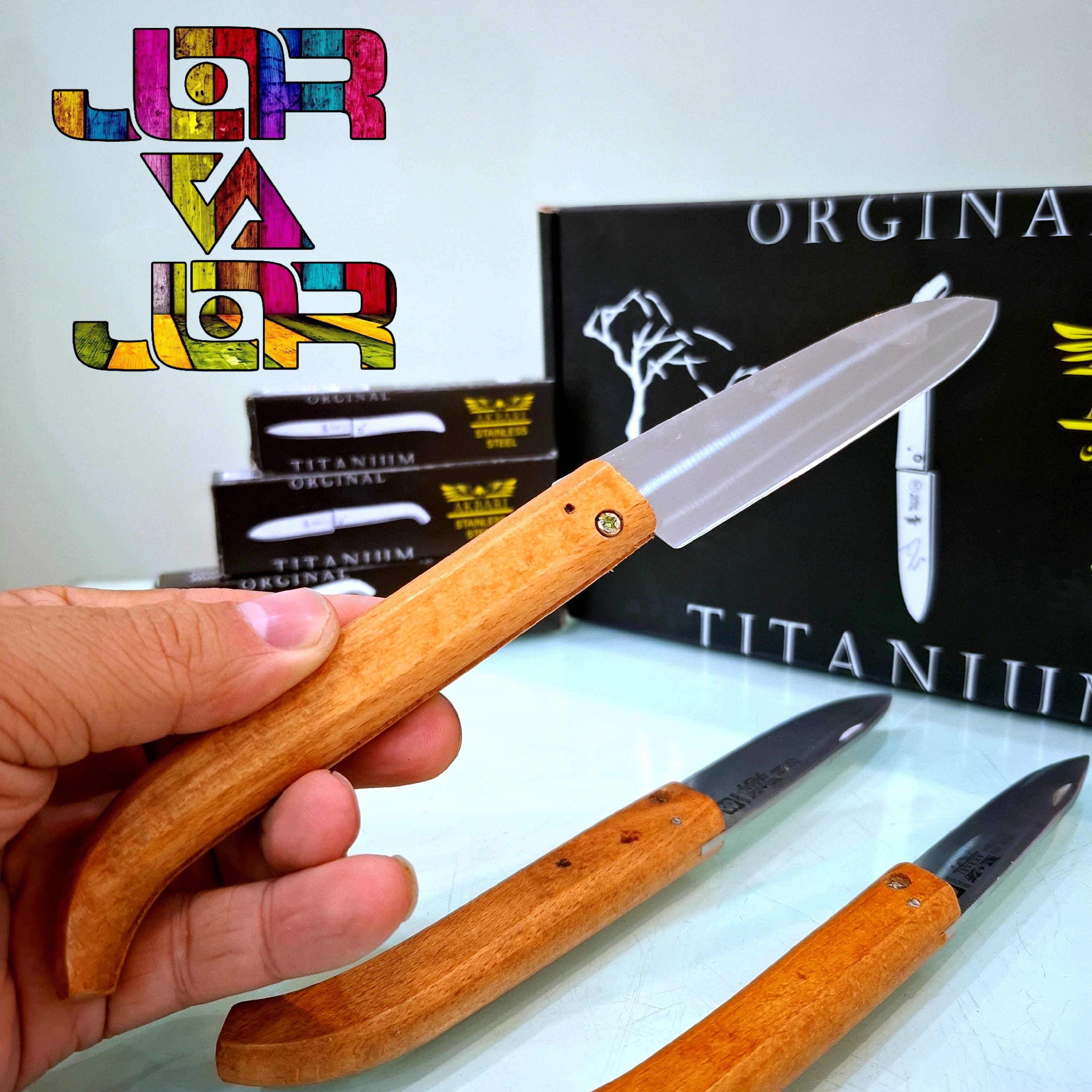 چاقو تاشو اکبری تیغه فولادی سایز متوسط سایز 2