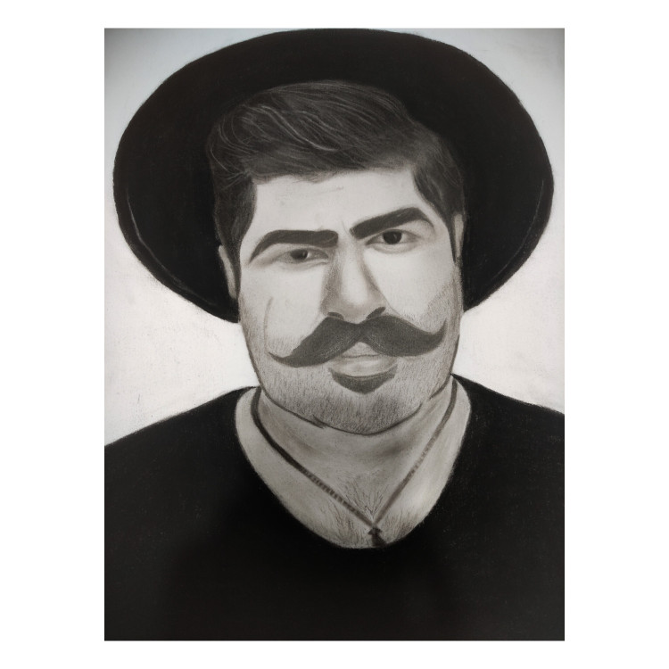 طراحی چهره سیاه قلم زیبا و شیک A5