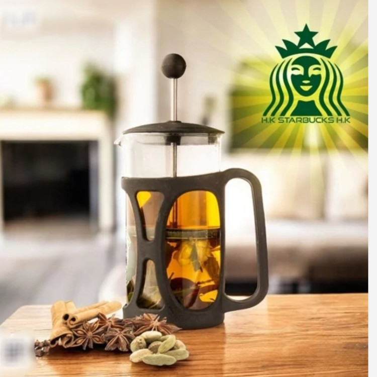فرنچ پرس 600میلی لیتر استارباکس (پیرکس و abs) همراه یک پیمانه
