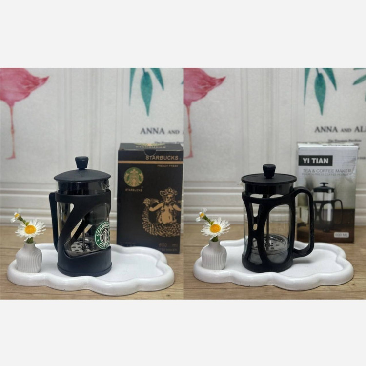 فرنچ پرس 600میلی لیتر استارباکس (پیرکس و abs) همراه یک پیمانه