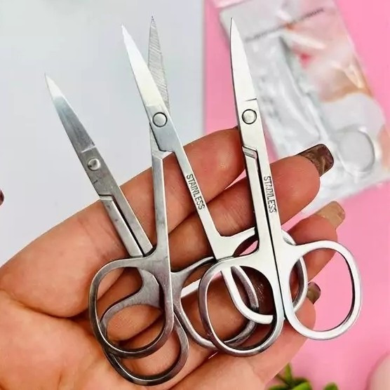 قیچی ابرو ریش صورت استیل مناسب اصلاح خانم اقایان تیز و محکم کوتاه کننده موهای ابرو گوش بینی