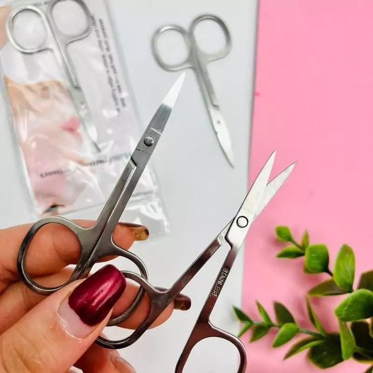 قیچی ابرو ریش صورت استیل مناسب اصلاح خانم اقایان تیز و محکم کوتاه کننده موهای ابرو گوش بینی